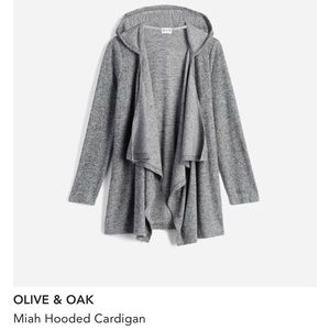 Olive and Oak grey gray hooded cardigan. Worn once or twice. Great for fall